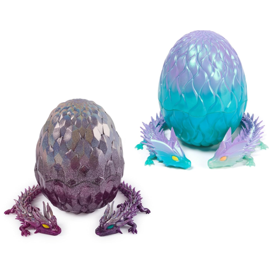 Dragons, 12.5-inch Collectible Articulated Dragon Toy Figure & Blind Box Display Egg, Fidget Home Office & Desk Decor
